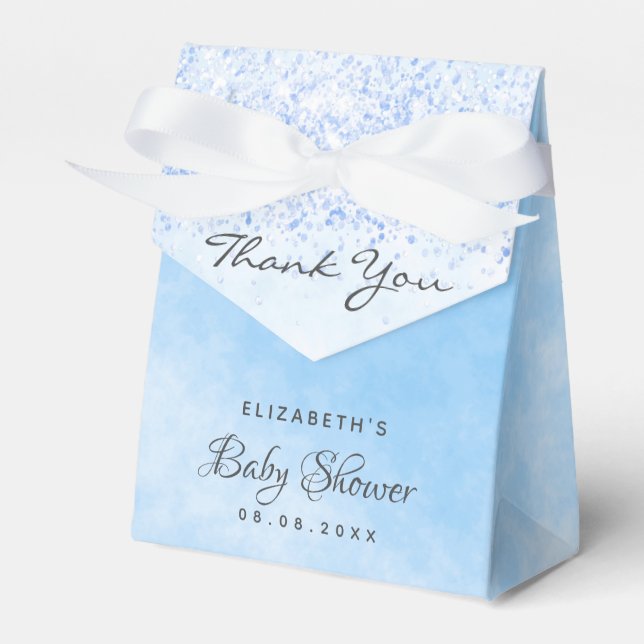 Baby Shower Light Blue Boy tack Presentaskar (Framsidan Sidan)