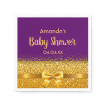 Baby Shower lila guld bow