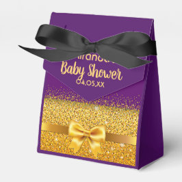 Baby Shower lila guld-flicka monogram namn Presentaskar