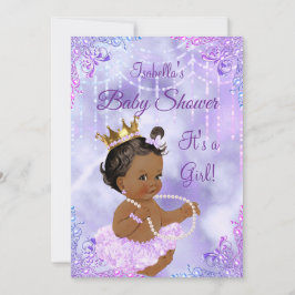 Baby Shower Lila Lilac Pearl Ethnic Inbjudningar