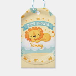 Baby Shower Lion  custom name – Cute Safari Jungle Presentetikett
