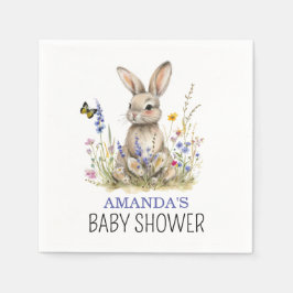 Baby Shower Lite bunny wildblommor Pappersservett