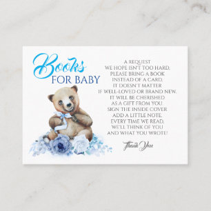 Baby Shower Little Bear Bokar för Baby Visitkort