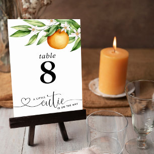 Baby Shower Little Cutie Oranges Bordsnummer