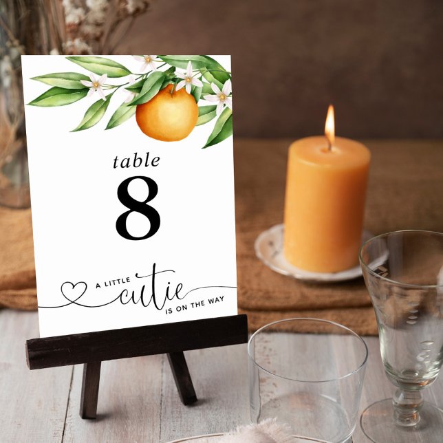 Baby Shower Little Cutie Oranges Bordsnummer (Skapare uppladdad)