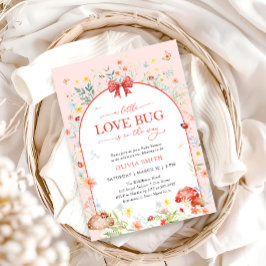 Baby Shower Little Kärlek Kryp Wildblomma Baby Sho Inbjudningar