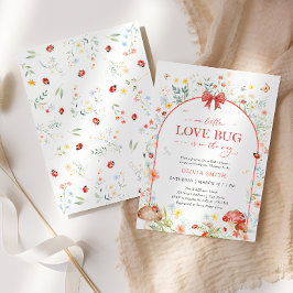 Baby Shower Little Kärlek Kryp Wildblomma Baby Sho Inbjudningar