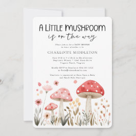 Baby Shower Little Mushroom Wildblomma Baby Shower Inbjudningar