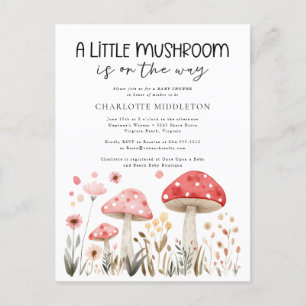Baby Shower Little Mushroom Wildblomma Baby Shower Vykort