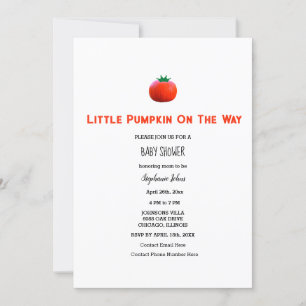 Baby Shower Little Pumpkin on Way QR-kod Inbjudningar