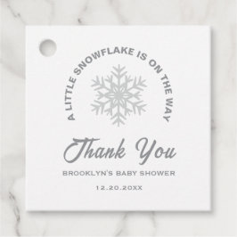 Baby Shower Little Snowflake Winter Gender Neutral Gåvor Etiketter