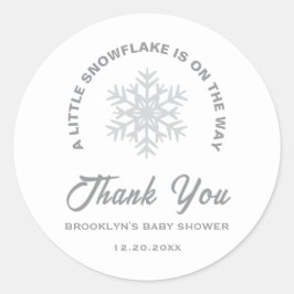 Baby Shower Little Snowflake Winter Gender Neutral Runt Klistermärke