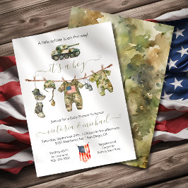 Baby Shower Little Soldier Army Inbjudningar