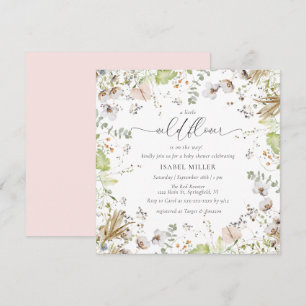 Baby Shower Little Wildblomcalligraphy Inbjudningar
