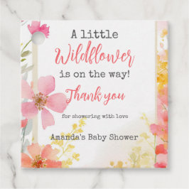 Baby Shower Little Wildblomma Flower Blommigt Peac Gåvor Etiketter