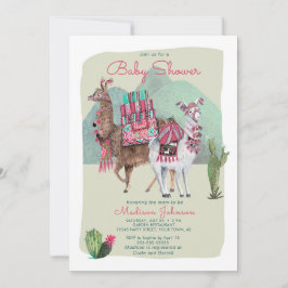 Baby Shower | Llamas & Cactus | Inbjudan