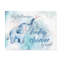 Baby Shower Long Avstånd by Mail Blue Elephant