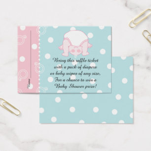 Baby Shower Lotteriled/Blå Rosa Baby Visitkort