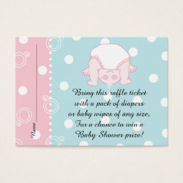 Baby Shower Lotteriled/Blå Rosa Baby Visitkort