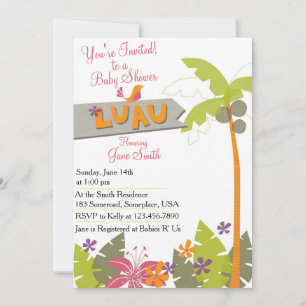 Baby Shower Luau Inbjudningar