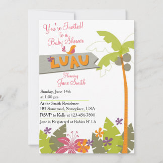 Baby Shower Luau Inbjudningar