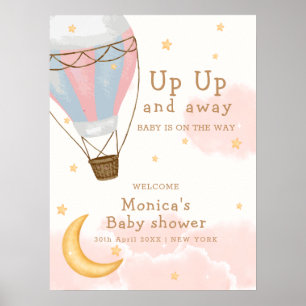 Baby Shower Luftballong Måne Star Baby Shower Välk Poster