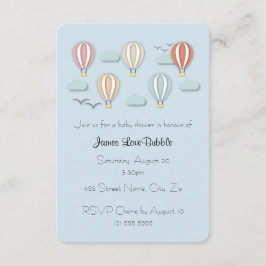 Baby Shower Luftballongs Papercut Stil Inbjudningar