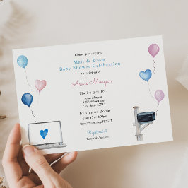 Baby Shower Mail och Zoom Baby Shower Firande Inbjudningar