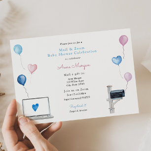Baby Shower Mail och Zoom Baby Shower Firande Inbjudningar