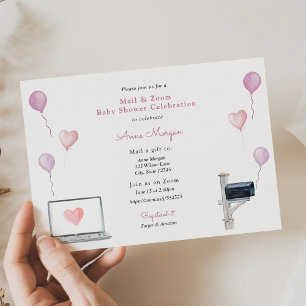 Baby Shower Mail och Zoom Baby Shower Firande Inbjudningar