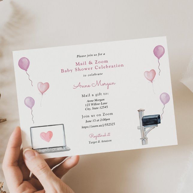Baby Shower Mail och Zoom Baby Shower Firande Inbjudningar (Skapare uppladdad)