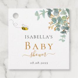 Baby Shower mamma till bi eucaluptus-skript Gåvor Etiketter