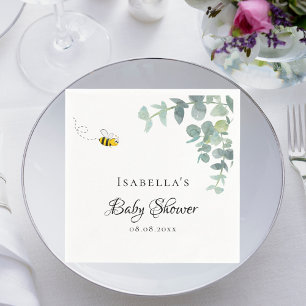 Baby Shower mamma till bi eucaluptus-skript Pappersservett