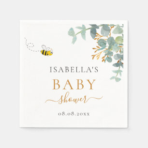 Baby Shower mamma till bi eucaluptus-skript Pappersservett