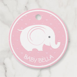 Baby Shower-märke med elefant för flicka Gåvor Etiketter