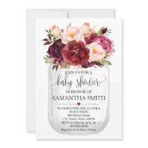 Baby Shower Marsala Blommigt Mason Burk Land Chic