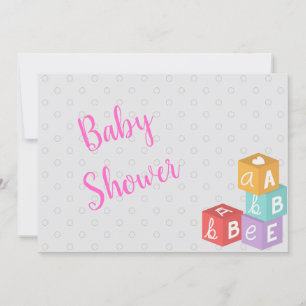 Baby Shower med ABC-block Inbjudningar
