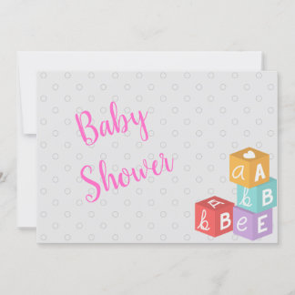 Baby Shower med ABC-block Inbjudningar