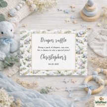 Baby shower med akvarell elefant för pojke - Blå S