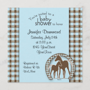 Baby shower med hästinbjudanmallen inbjudningar
