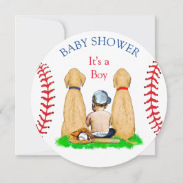 Baby shower med pojkarnas baseboll tema 2 Labrador Inbjudningar