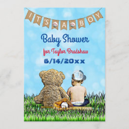 Baby shower med pojkens basebolltema inbjudningar