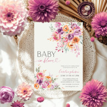 Baby Shower med Rosa Blommor i Knopp