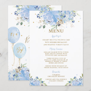 Baby Shower Menu (babyknare för modern Chic, blå B Program