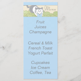 Baby Shower Menu "Blue Cat Bibliotek" Meny