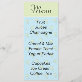 Baby Shower Menu "Blue Dolphins" Meny