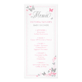 Baby Shower Menu, Butterflies Reklamkort