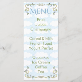 Baby Shower Menu "Castle in the Himlar/Gult" Meny