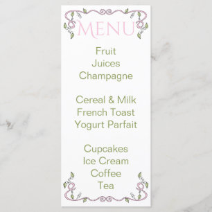 Baby Shower Menu "Castle in the Himmel/Rosa" Meny