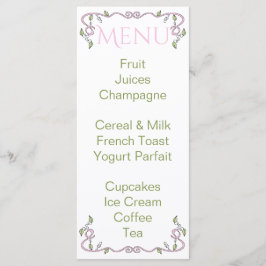 Baby Shower Menu "Castle in the Himmel/Rosa" Meny